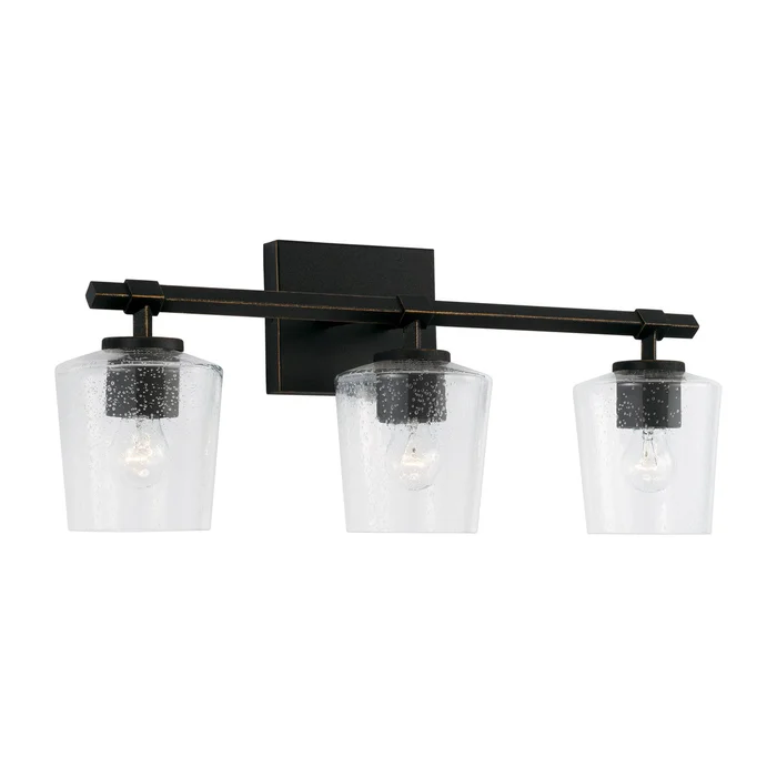 Capital Lighting 145231IH-526 Ogden Three Light Vanity, Brushed Black Iron