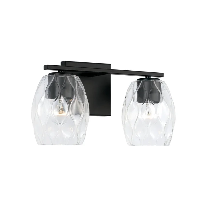 Capital Lighting 145321MB-525 Lucas Two Light Vanity, Matte Black