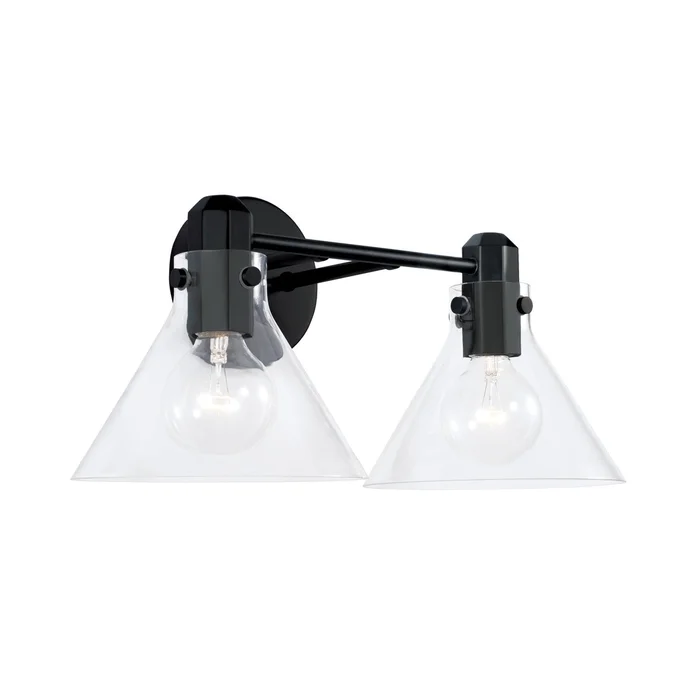 Capital Lighting 145821MB-528 Greer Two Light Vanity, Matte Black