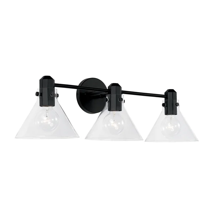 Capital Lighting 145831MB-528 Greer Three Light Vanity, Matte Black