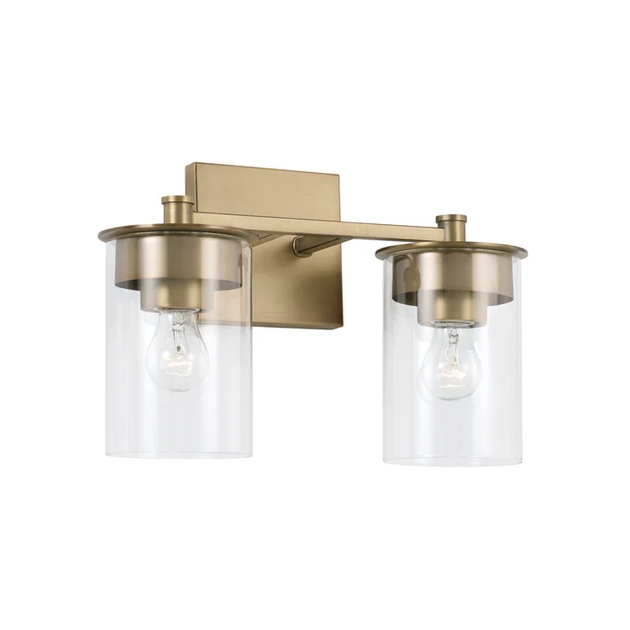 Capital Lighting 146821AD-532 Mason Two Light Vanity, Aged Brass
