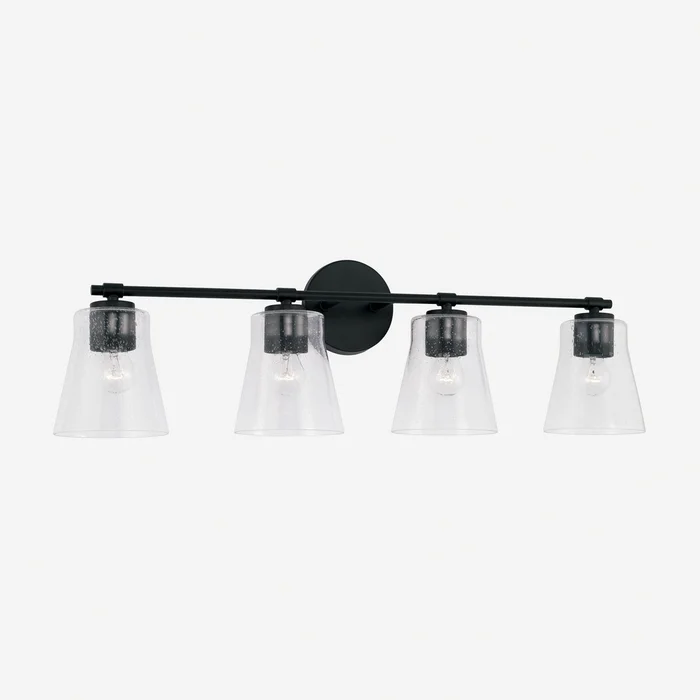 Capital Lighting 146941MB-533 Baker Four Light Vanity, Matte Black