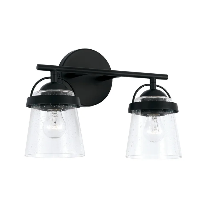 Capital Lighting 147021MB-534 Madison Two Light Vanity, Matte Black