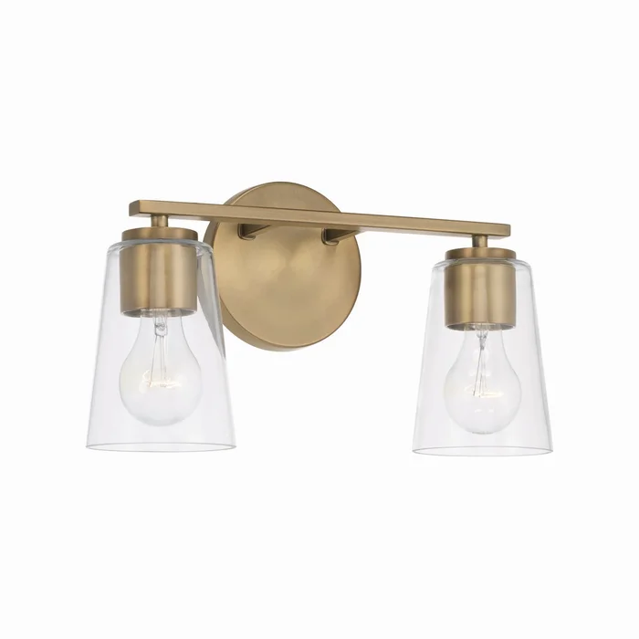Capital Lighting 148621AD-537 Portman Two Light Vanity, Aged Brass