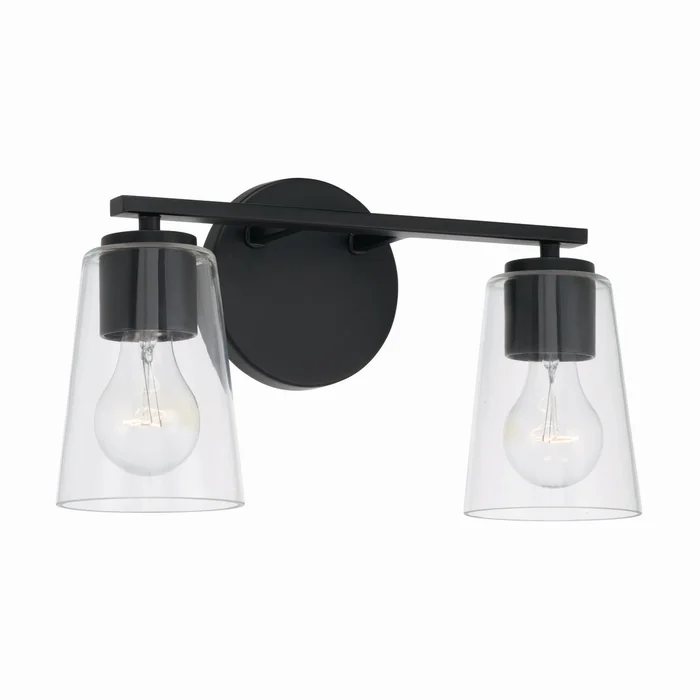 Capital Lighting 148621MB-537 Portman Two Light Vanity, Matte Black