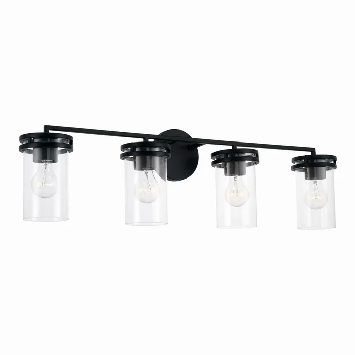 Capital Lighting 148741MB-539 Fuller Four Light Vanity, Matte Black