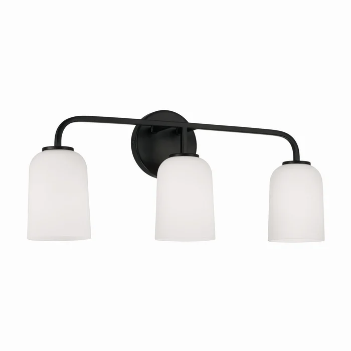 Capital Lighting 148831MB-542 Lawson Three Light Vanity, Matte Black