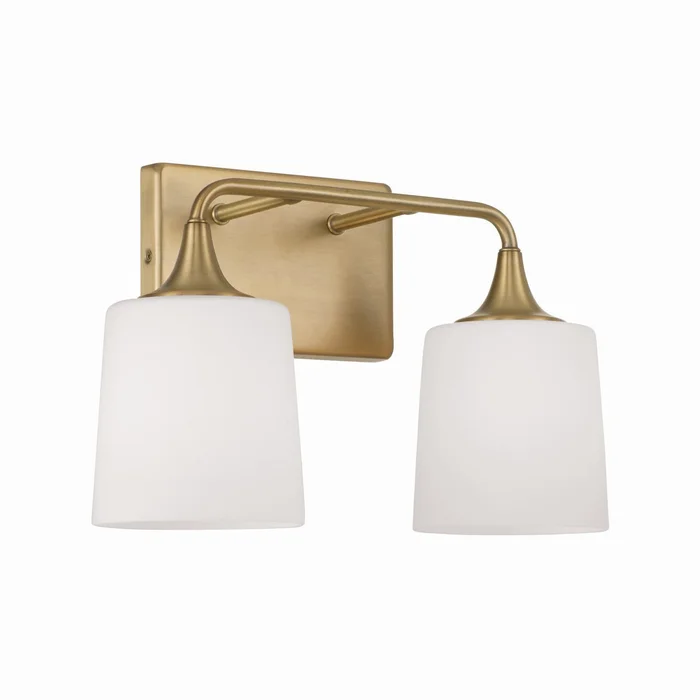 Capital Lighting 148921AD-541 Presley Two Light Vanity, Aged Brass
