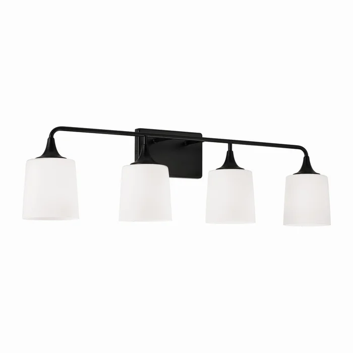 Capital Lighting 148941MB-541 Presley Four Light Vanity, Matte Black