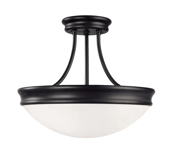 Capital Lighting 2037MB Hansen Three Light Semi-Flush Mount, Matte Black