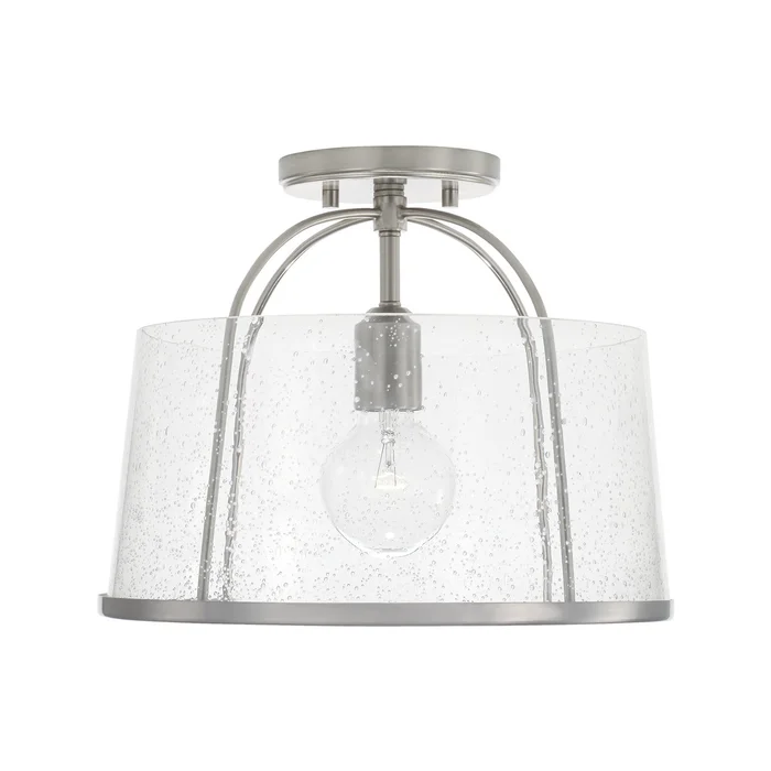 Capital Lighting 247011BN Madison One Light Semi-Flush Mount, Brushed Nickel