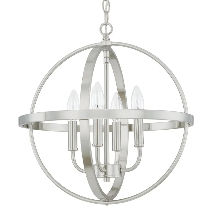 Capital Lighting 317541BN Hartwell Four Light Pendant, Brushed Nickel