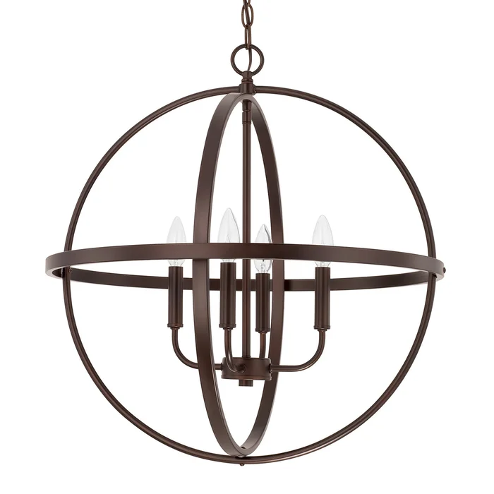 Capital Lighting 317542BZ Hartwell Four Light Pendant, Bronze