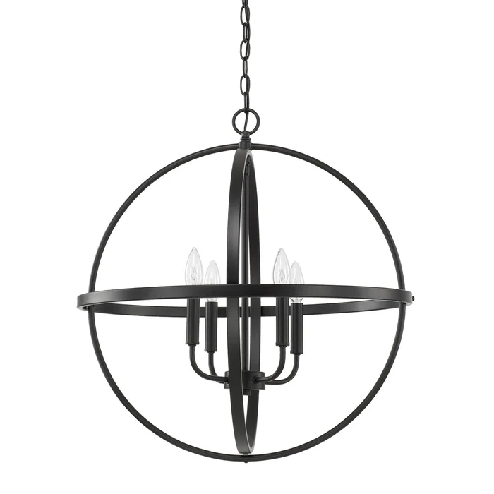 Capital Lighting 317542MB Hartwell Four Light Pendant, Matte Black