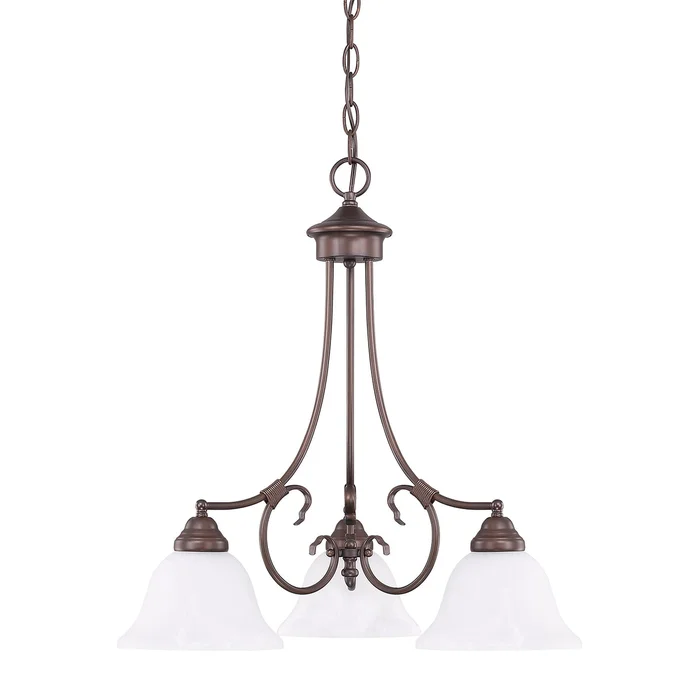 Capital Lighting 3224BZ-220 Hometown Three Light Chandelier, Bronze