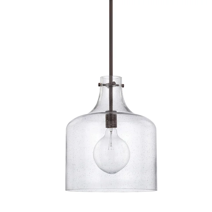 Capital Lighting 325712BZ Crawford One Light Pendant, Bronze