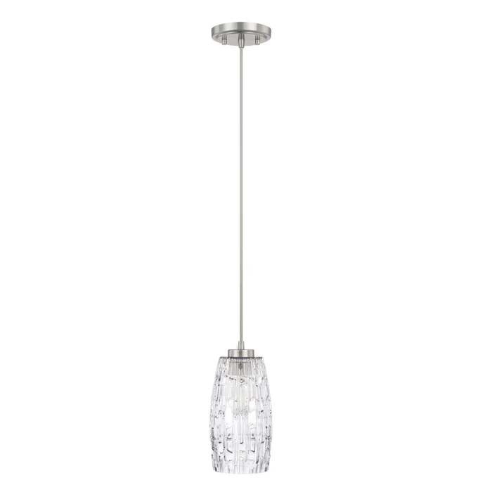 Capital Lighting 328611BN-450 Casper One Light Pendant, Brushed Nickel