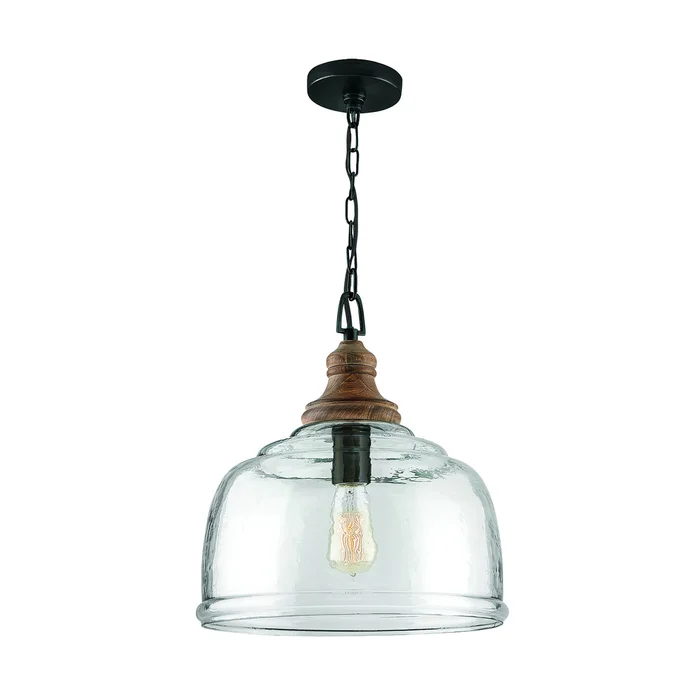 Capital Lighting 330318YG Julian One Light Pendant, Grey Wash and Grey Iron