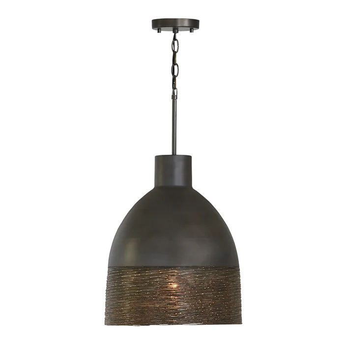 Capital Lighting 335112GI Sana One Light Pendant, Grey Iron