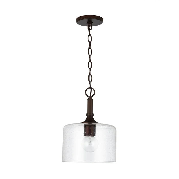 Capital Lighting 339311BZ Carter One Light Pendant, Bronze
