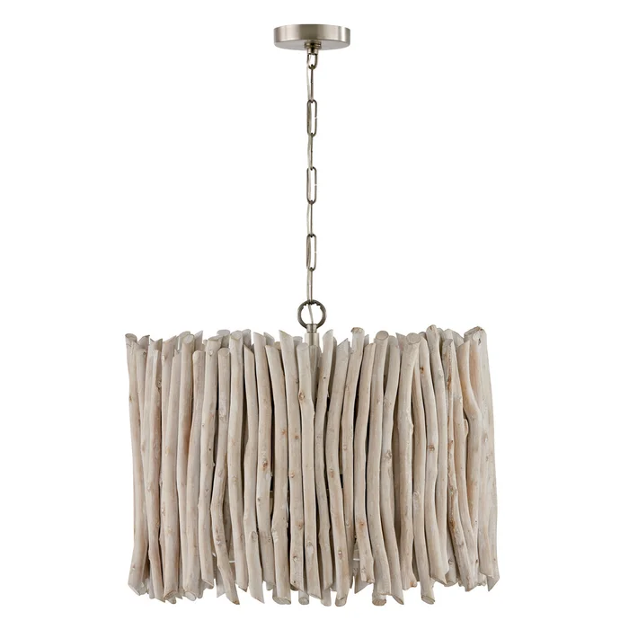 Capital Lighting 340241PP Cara Four Light Pendant, Brushed Pewter