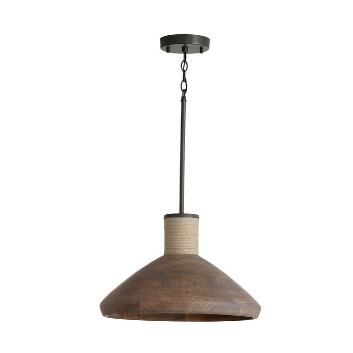 Capital Lighting 340313YG Jacob One Light Pendant, Grey Wash and Grey Iron