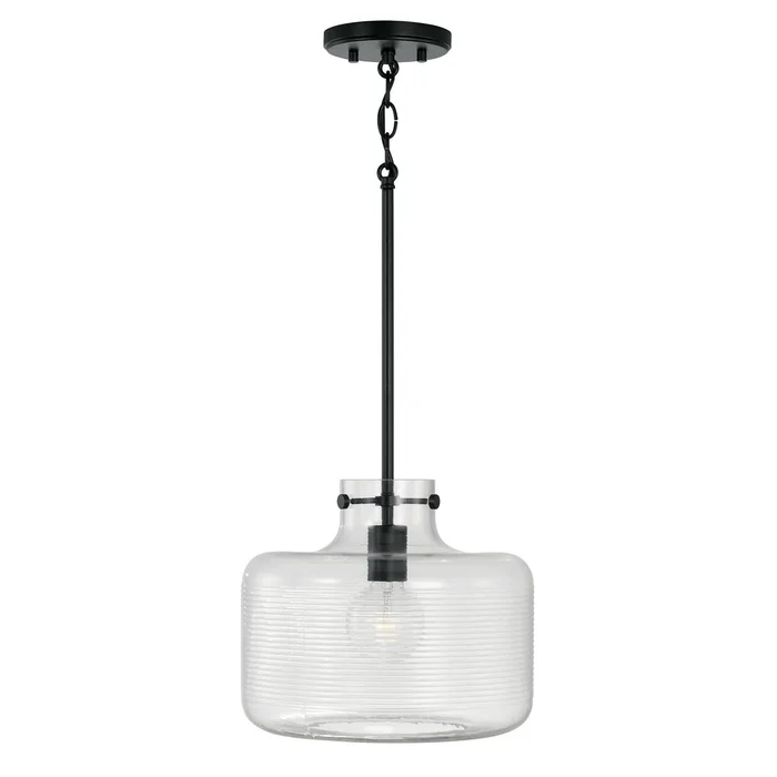 Capital Lighting 342511MB Brighton One Light Pendant, Matte Black