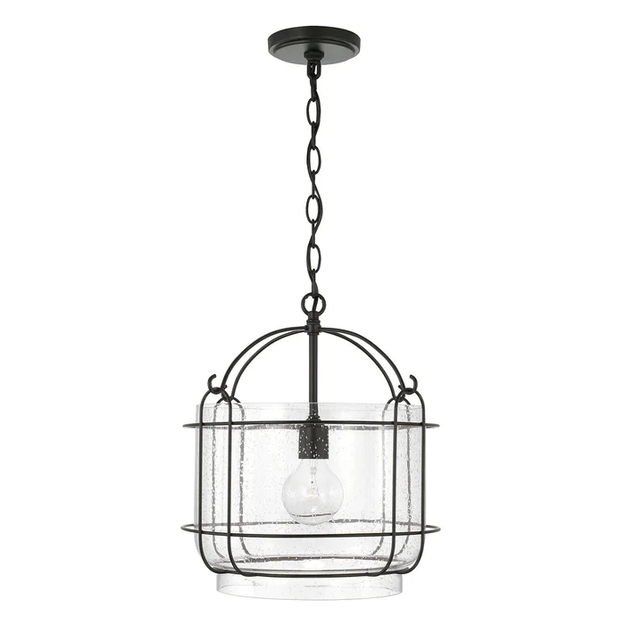 Capital Lighting 342912MB Harmon One Light Pendant, Matte Black