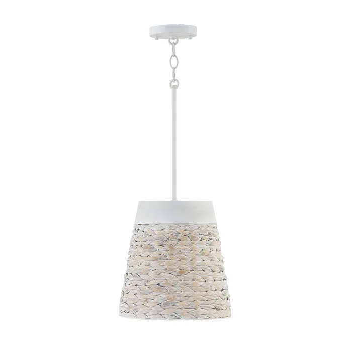Capital Lighting 343911HW Tallulah One Light Pendant, Chalk Wash