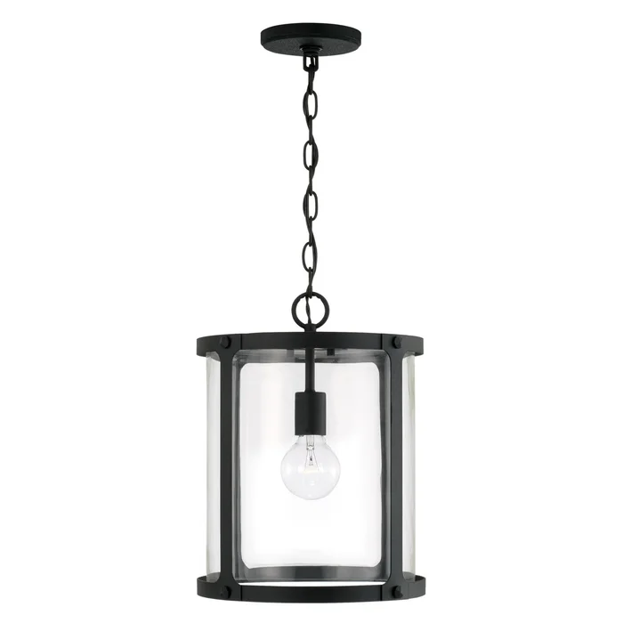 Capital Lighting 344911BI Brennen One Light Pendant, Black Iron