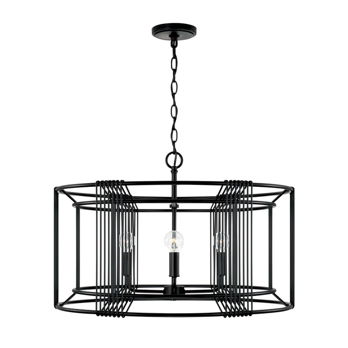 Capital Lighting 346041MB Lennon Four Light Pendant, Matte Black