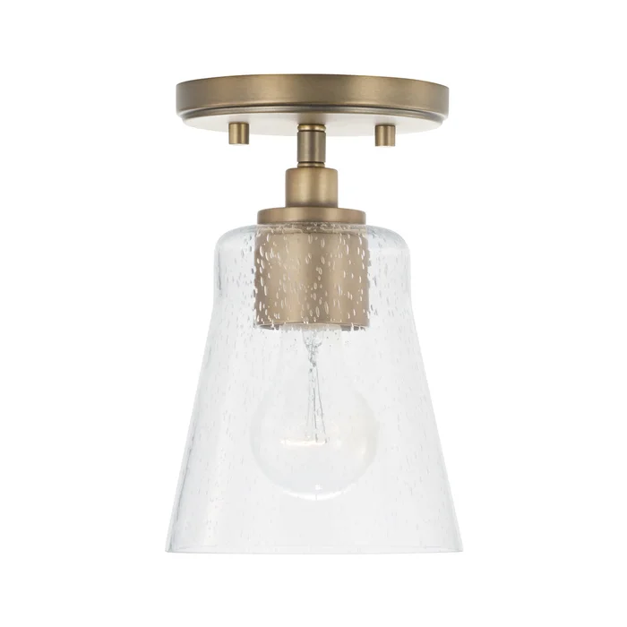 Capital Lighting 346911AD-533 Baker One Light Pendant, Aged Brass