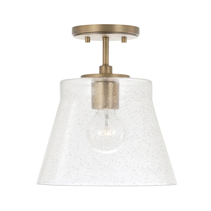 Capital Lighting 346912AD Baker One Light Pendant, Aged Brass