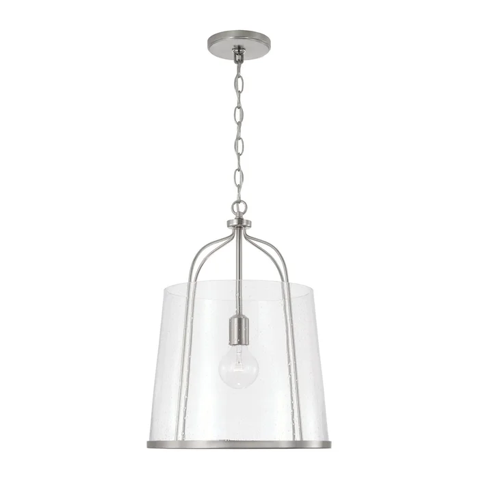 Capital Lighting 347011BN Madison One Light Pendant, Brushed Nickel