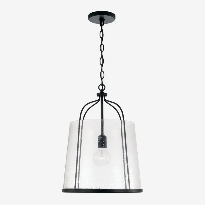 Capital Lighting 347011MB Madison One Light Pendant, Matte Black