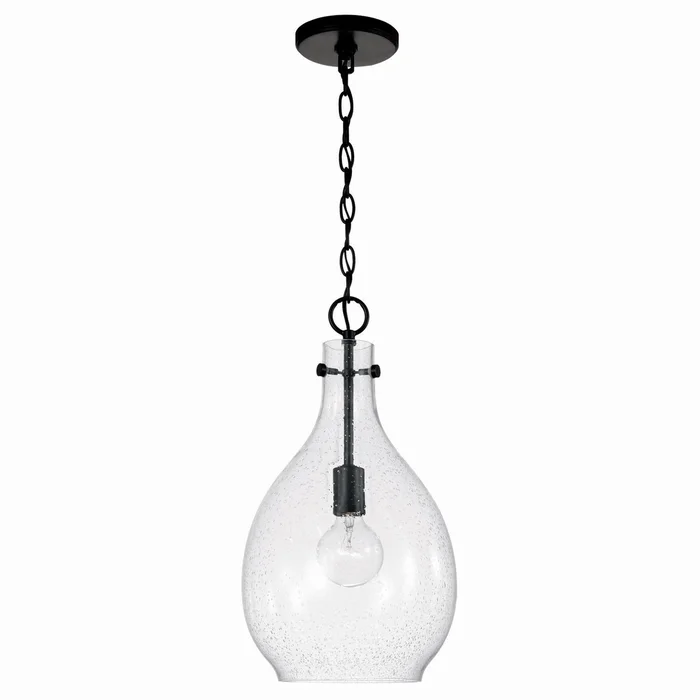 Capital Lighting 349011MB Brentwood One Light Pendant, Matte Black