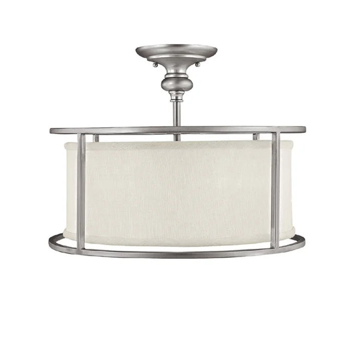 Capital Lighting 3914MN-459 Midtown Three Light Semi-Flush Mount, Matte Nickel