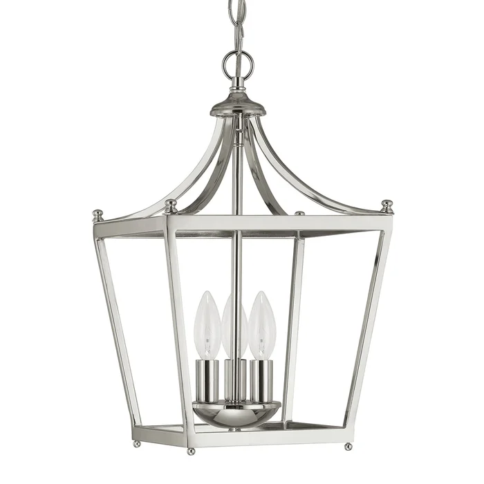 Capital Lighting 4036PN Stanton Three Light Foyer Pendant, Polished Nickel