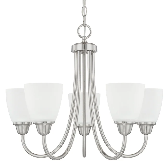 Capital Lighting 415151BN-337 Trenton Five Light Chandelier, Brushed Nickel