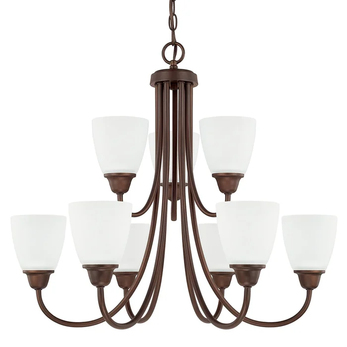 Capital Lighting 415191BZ-337 Trenton Nine Light Chandelier, Bronze