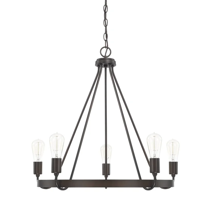 Capital Lighting 420061BZ Tanner Five Light Chandelier, Bronze