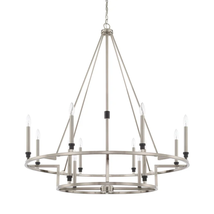 Capital Lighting 425201BT Tux 12 Light Chandelier, Black Tie