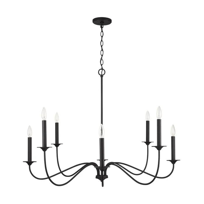 Capital Lighting 437281BI Vincent Eight Light Chandelier, Black Iron