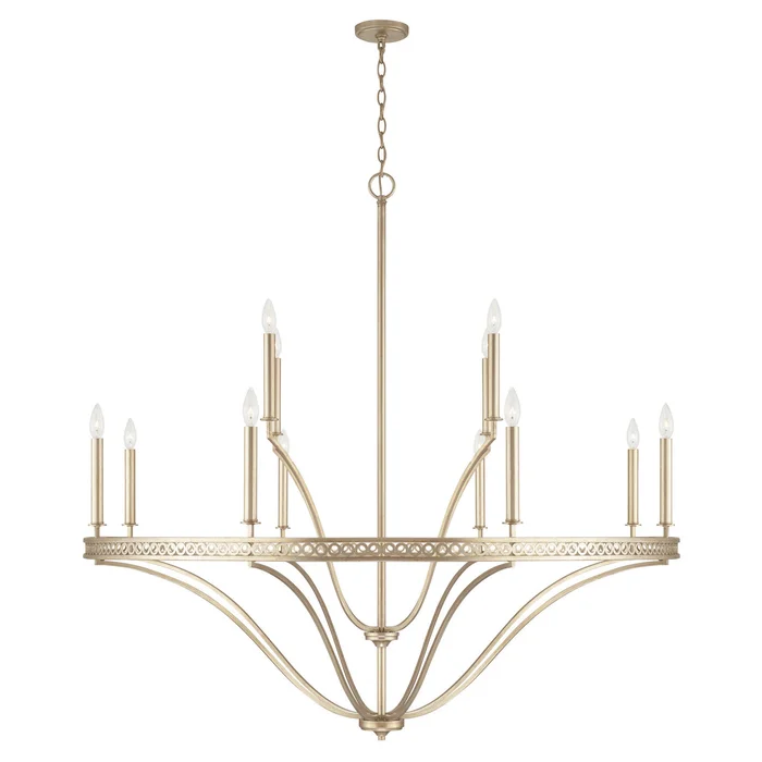 Capital Lighting 443101WG Isabella 12 Light Chandelier, Winter Gold