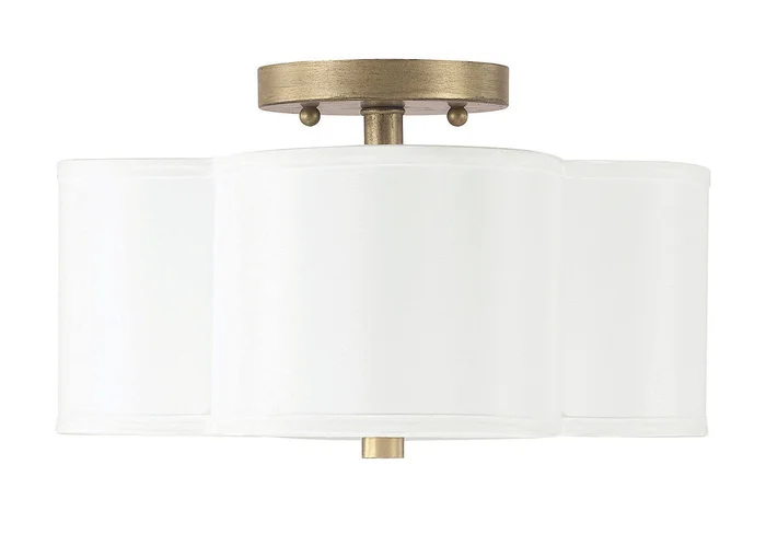 Capital Lighting 4452BG-557 Quinn Two Light Semi-Flush Mount, Brushed Gold