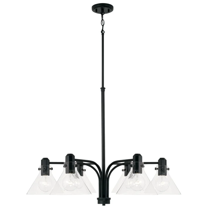 Capital Lighting 445861MB-528 Greer Six Light Chandelier, Matte Black