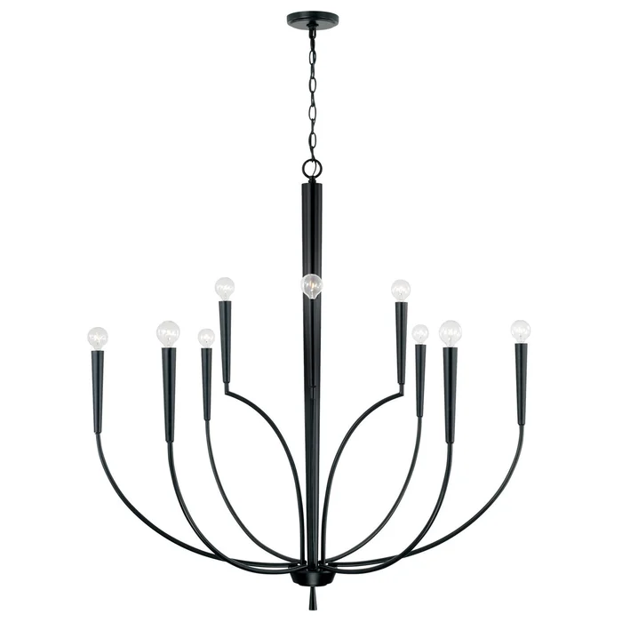Capital Lighting 445901MB Holden Ten Light Chandelier, Matte Black