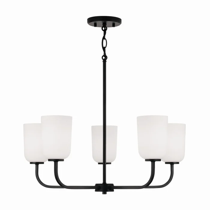Capital Lighting 448851MB-542 Lawson Five Light Chandelier, Matte Black