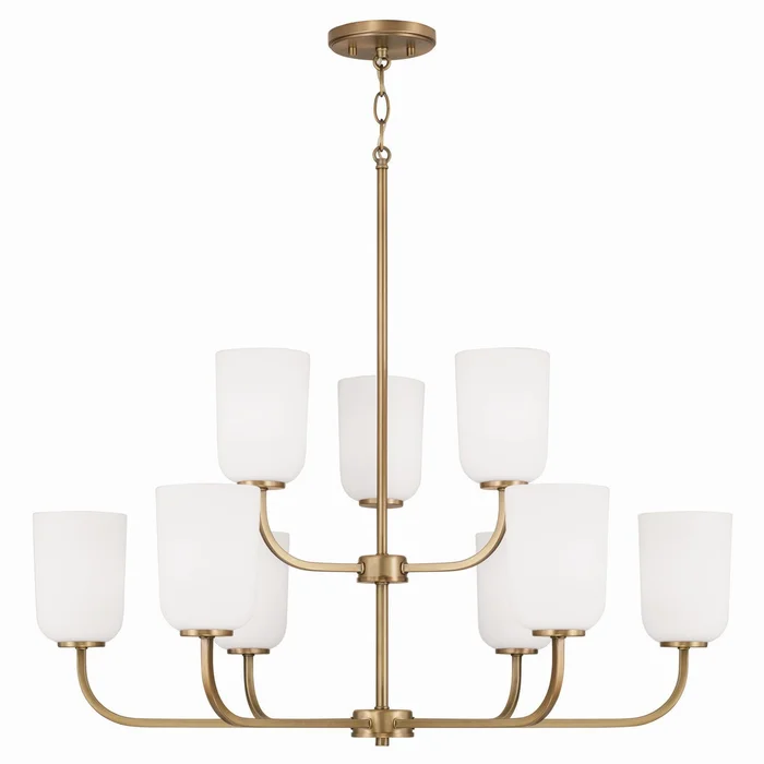Capital Lighting 448891AD-542 Lawson Nine Light Chandelier, Aged Brass