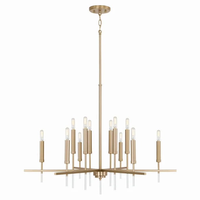 Capital Lighting 449301MA Elora 12 Light Chandelier, Matte Brass